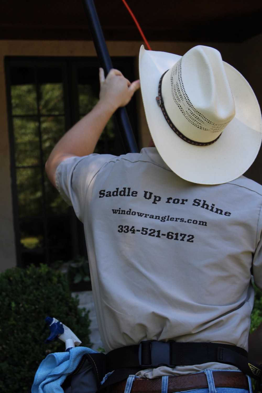 Window Wranglers window cleaning crew at an Opelika, AL home — Saddle Up for Shine
